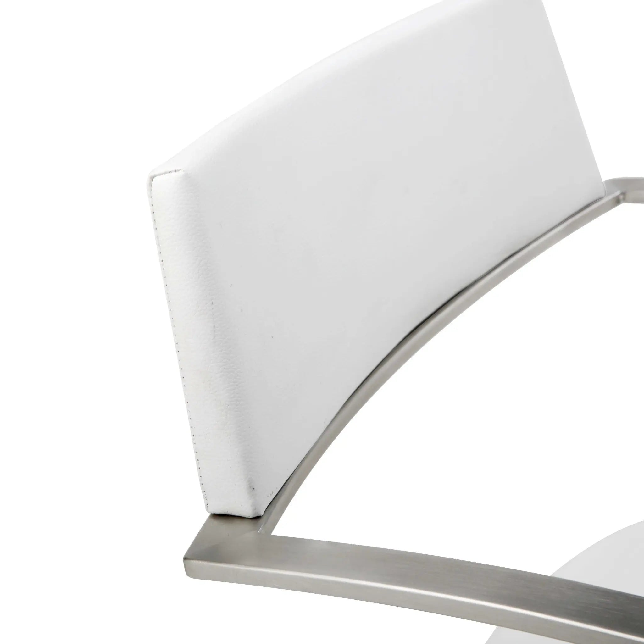 21 " White And Silver Stainless Steel Bar Chair Homeroots Living Room