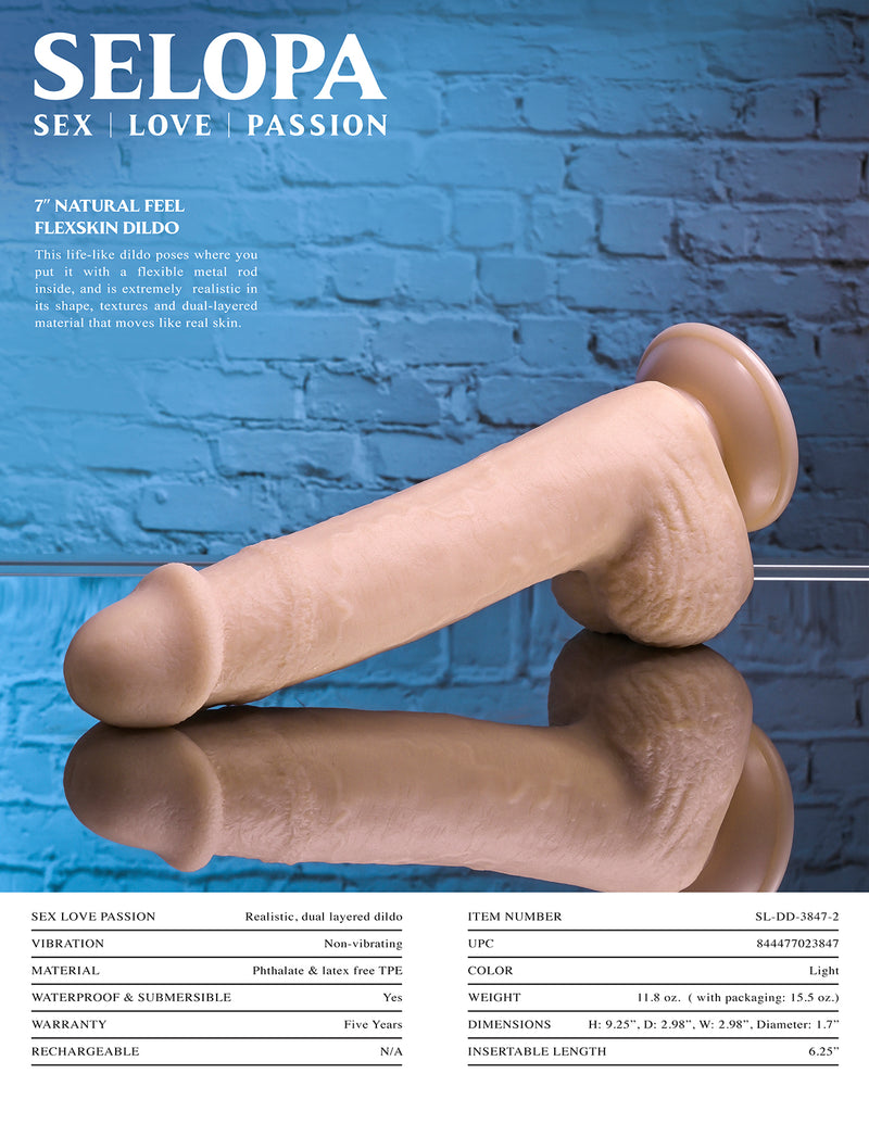 Selopa 7 In Natural Feel Flexskin Dildo