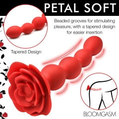 Bloomgasm Rose Twirl Vibrating & Rotating 10x Anal Beads - Adult Products