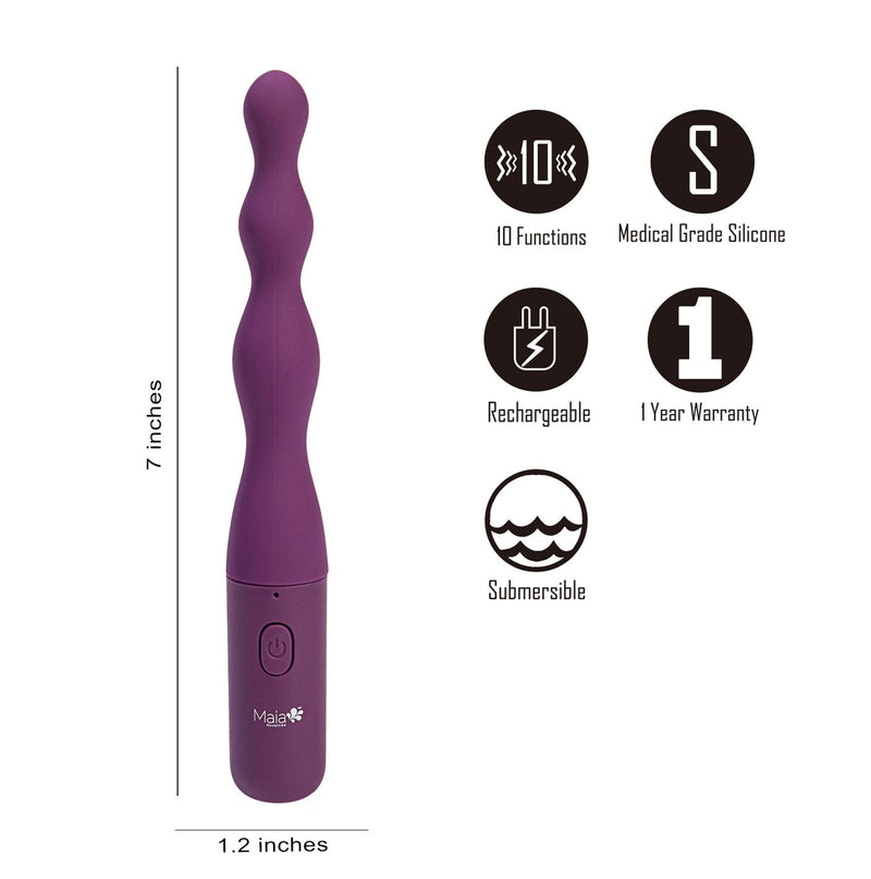 Dani 10 Function Silicone Bead Anal Vibe - GreatEagleInc