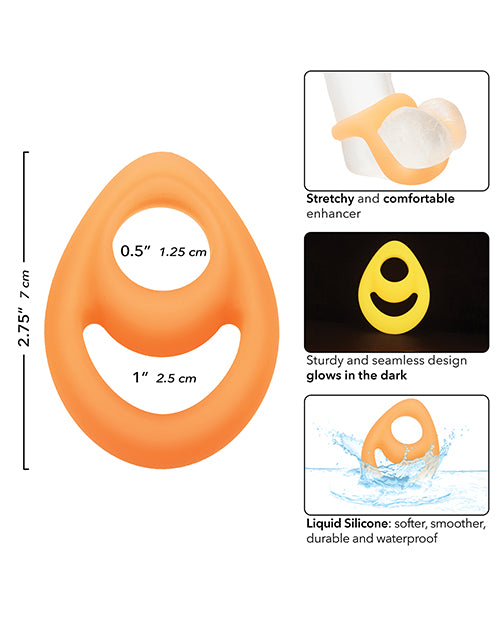 Alpha Liquid Silicone Glow in the Dark Teardrop Cock Ring - GreatEagleInc