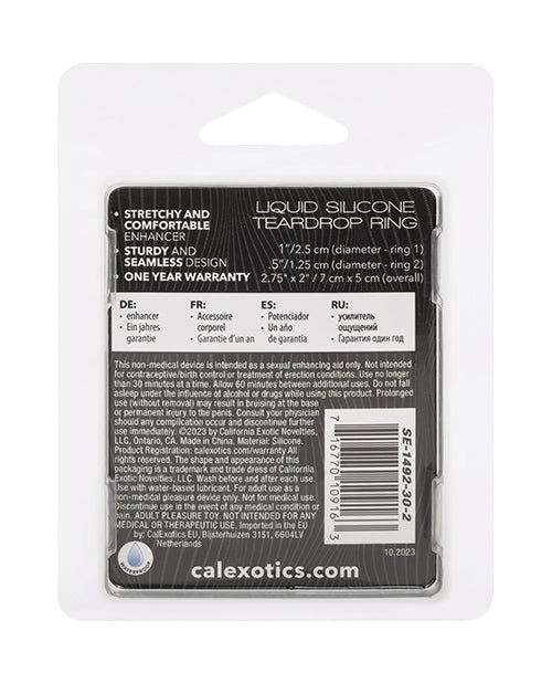 Alpha Liquid Silicone Glow in the Dark Teardrop Cock Ring - GreatEagleInc