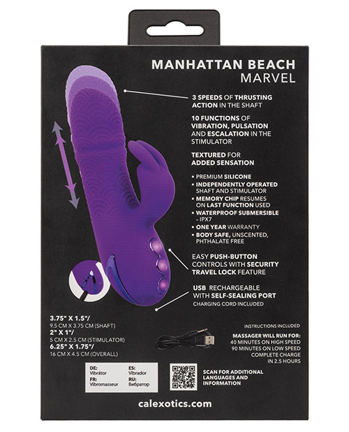 California Dreaming Manhattan Beach Marvel Dual Stimulation Vibe - Purple - GreatEagleInc