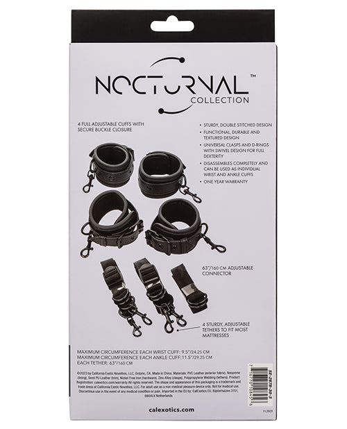 Nocturnal Collection Adjustable Bed Restraints - Black - GreatEagleInc