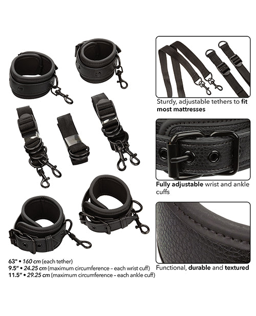 Nocturnal Collection Adjustable Bed Restraints - Black - GreatEagleInc
