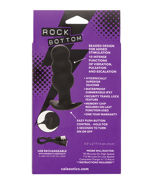 Rock Bottom Beaded Anal Probe - Black - GreatEagleInc