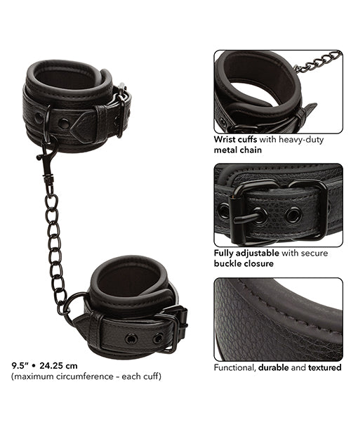 Nocturnal Collection Detachable Adjustable Wrist Cuffs - Black - GreatEagleInc