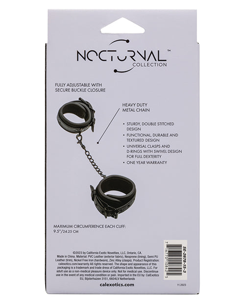 Nocturnal Collection Detachable Adjustable Wrist Cuffs - Black - GreatEagleInc