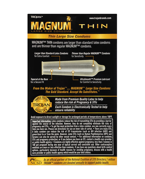 Trojan Magnum Thin Condom - Pack of 12 - GreatEagleInc
