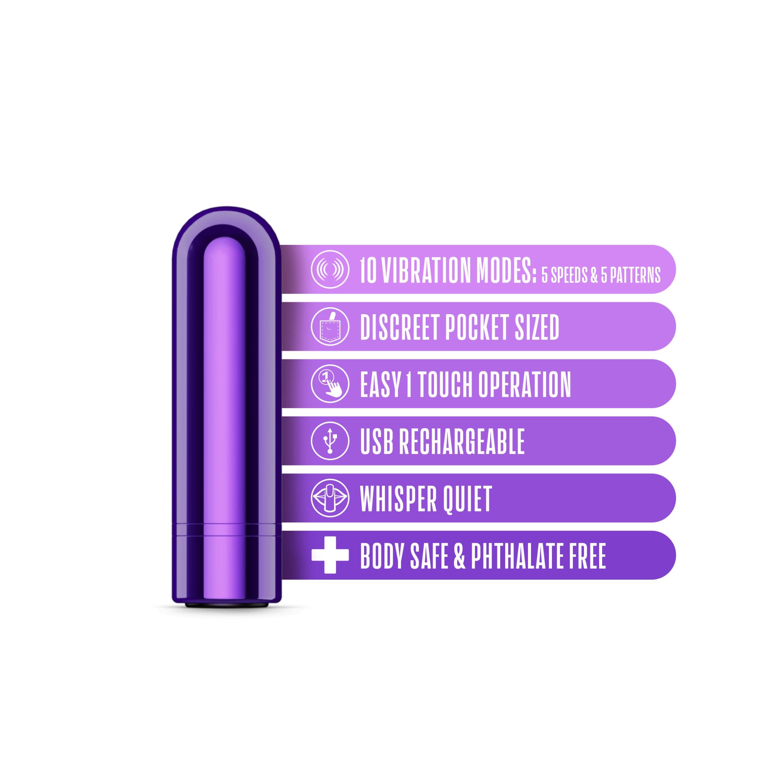 Kool Vibes - Rechargeable Mini Bullet - Grape - GreatEagleInc
