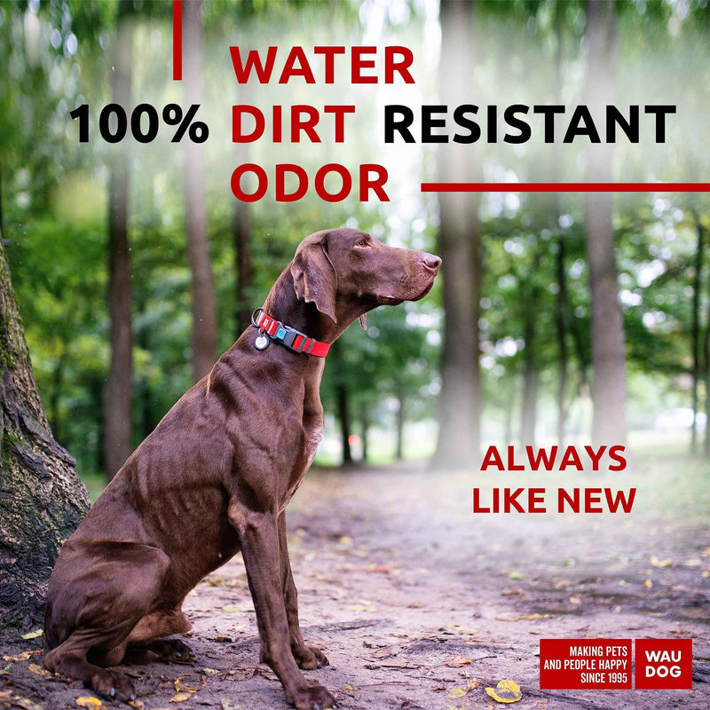 Waterproof Dog Collar   Adjustable Dog Collar for Large Dogs Small and Medium Dogs   Breakaway Dog Collar Waterproof with Plastic Buckle and QR Dog Tag   Boy & Girl Dog Collars (Red)