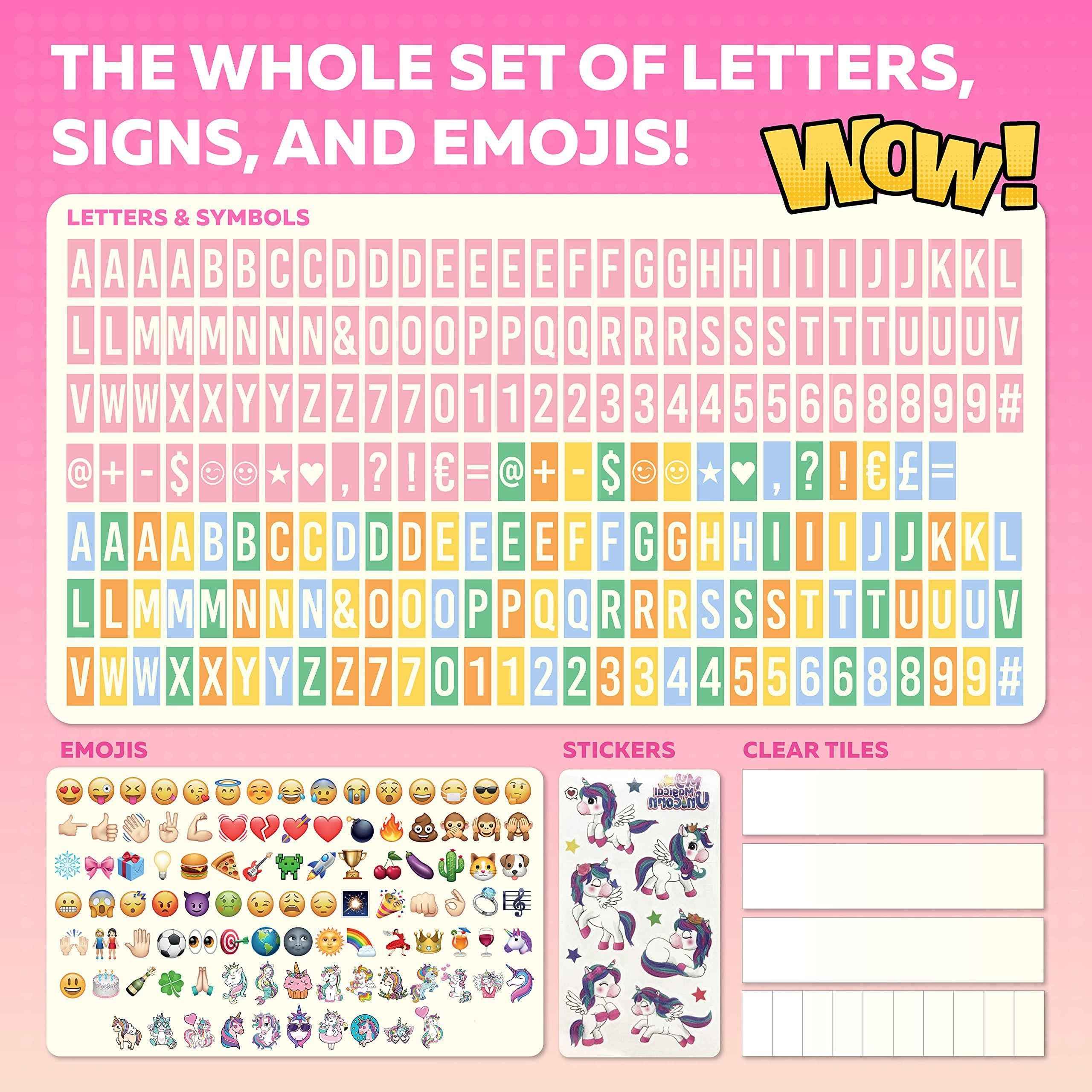 Pink Cinema Light Box with 312 Letters Emojis & 3 Markers   Led Light Box for Home & Pink Room Decor   Premium Light Up Letter Board   Best Gift Idea for Women & Girls on Christmas or Birthdays