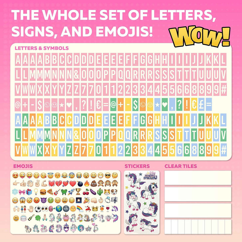 Pink Cinema Light Box with 312 Letters Emojis & 3 Markers   Led Light Box for Home & Pink Room Decor   Premium Light Up Letter Board   Best Gift Idea for Women & Girls on Christmas or Birthdays