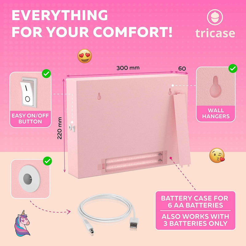 Pink Cinema Light Box with 312 Letters Emojis & 3 Markers   Led Light Box for Home & Pink Room Decor   Premium Light Up Letter Board   Best Gift Idea for Women & Girls on Christmas or Birthdays