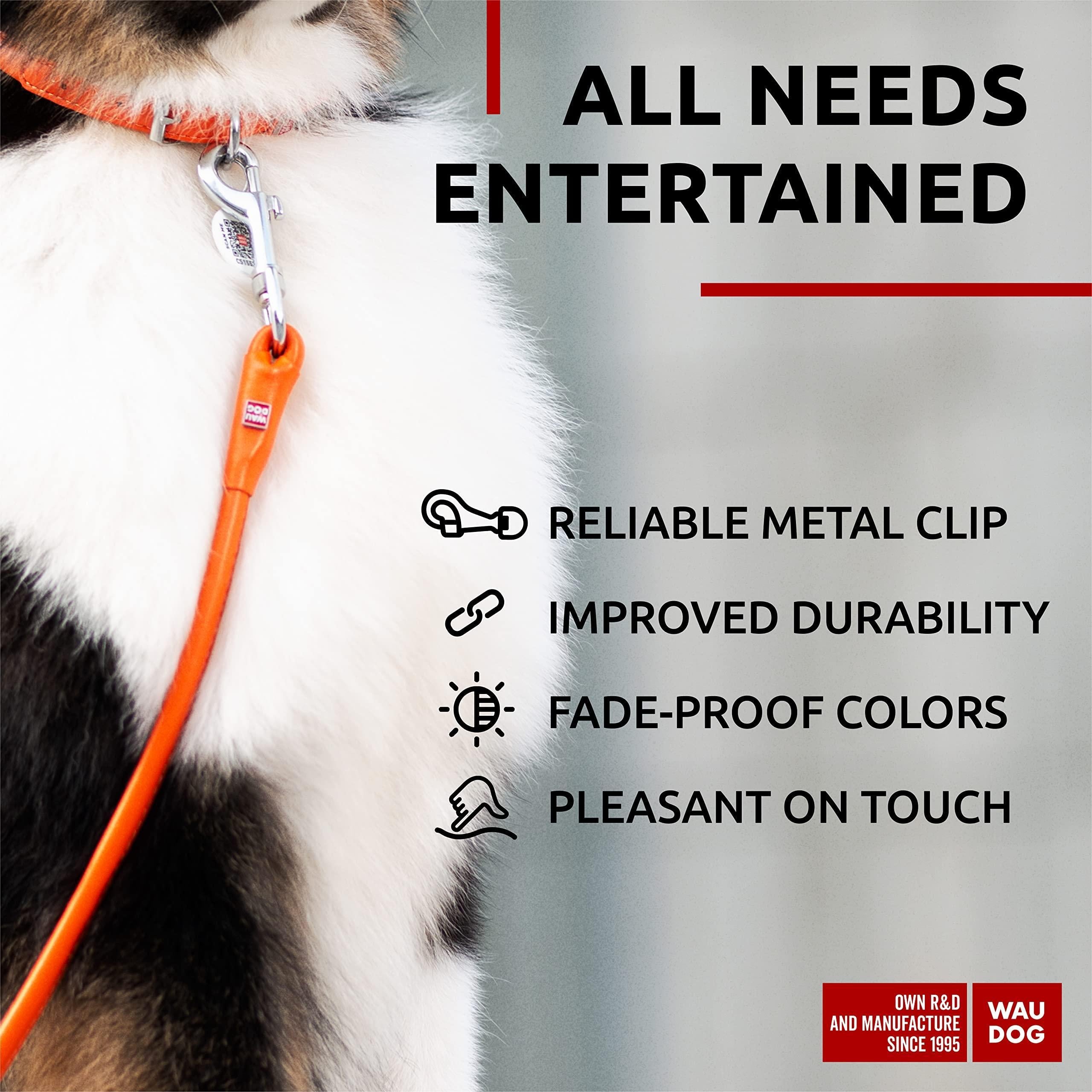 Rolled Leather Dog Leash 4Ft * 0.5 in for Small Medium and Large Dogs Heavy Duty Leather Puppy Leash for Outdoor Walking Running Training Strong Dog Leashes for Large Breed Dogs (Orange)