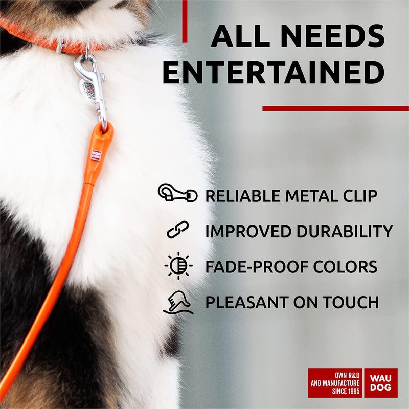 Rolled Leather Dog Leash 4Ft * 0.5 in for Small Medium and Large Dogs Heavy Duty Leather Puppy Leash for Outdoor Walking Running Training Strong Dog Leashes for Large Breed Dogs (Orange)