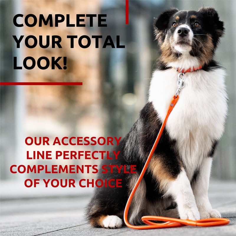 Rolled Leather Dog Leash 4Ft * 0.5 in for Small Medium and Large Dogs Heavy Duty Leather Puppy Leash for Outdoor Walking Running Training Strong Dog Leashes for Large Breed Dogs (Orange)