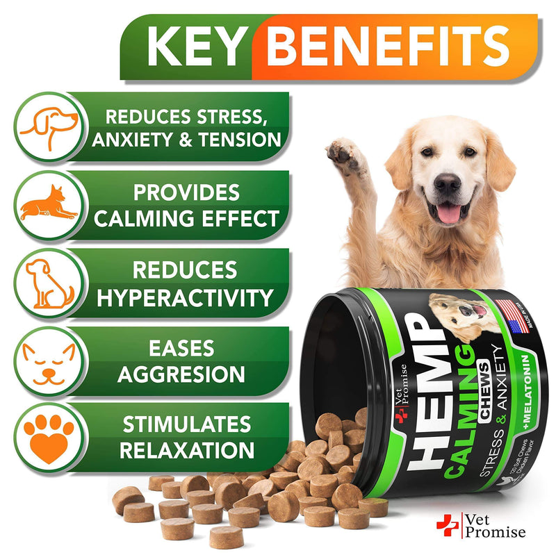 Hemp Calming Chews for Dogs with Anxiety and Stress   Dog Calming Treats   Dog Anxiety Relief   Separation   Travel…