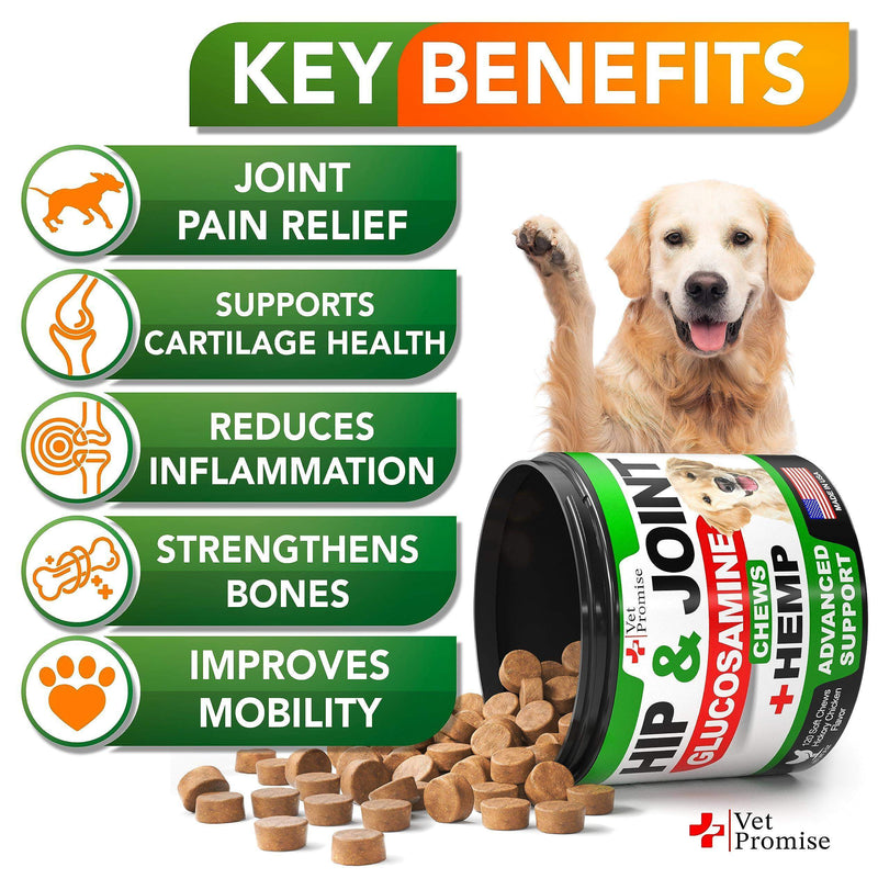 Hemp Hip and Joint Support Supplement for Dogs   Glucosamine for Dogs   Dog Joint Supplement   Hip and Joint Chews for Dogs…