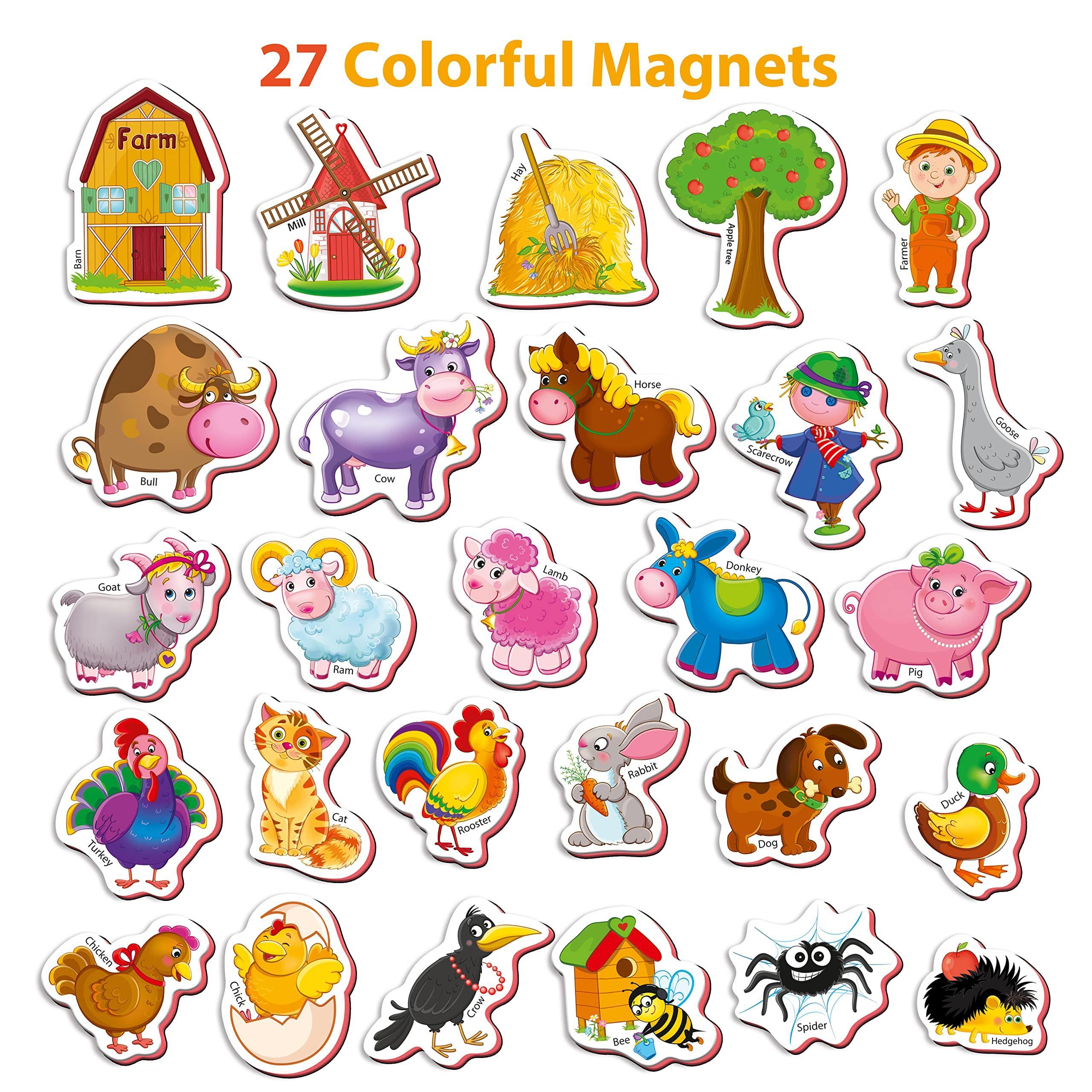 27 Foam Fridge Magnets for Toddlers 1 3 Large Toddler Magnets – Fridge Magnets for Kids Refrigerator Magnets for Kids – Baby Magnets Animal Magnets for Kids on Fridge