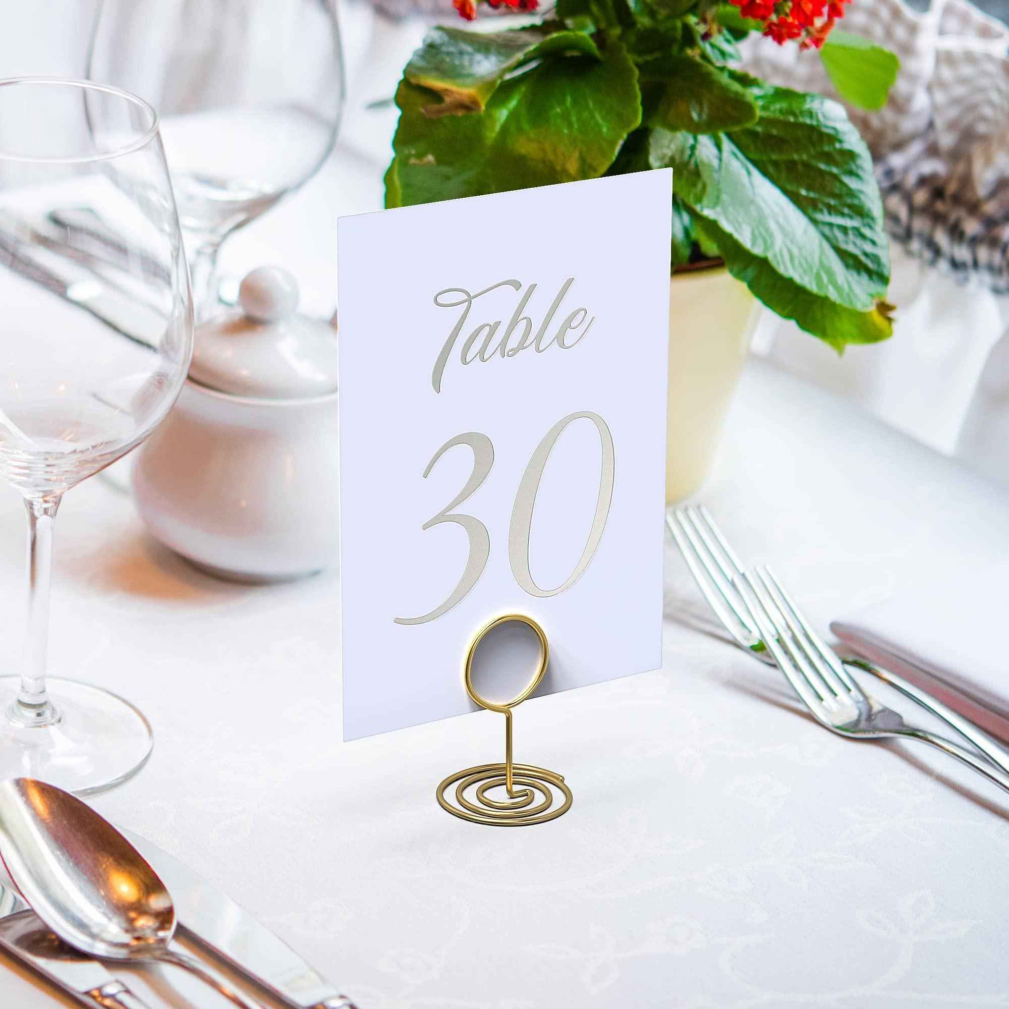 Silver Table Numbers 1 30 for Wedding Reception   Silver Foil Table Number Cards 4x6 in with Head & Gift Table   Restaurant Table Numbers   Wedding Numbers for Tables Card Stock Wedding Table Numbers