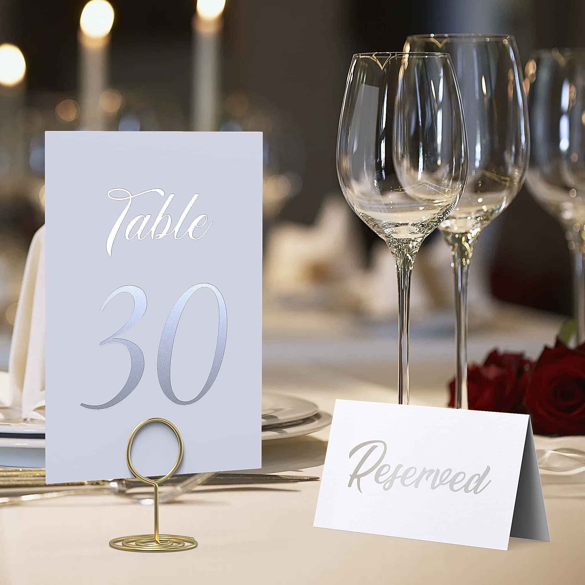 Silver Table Numbers 1 30 for Wedding Reception   Silver Foil Table Number Cards 4x6 in with Head & Gift Table   Restaurant Table Numbers   Wedding Numbers for Tables Card Stock Wedding Table Numbers
