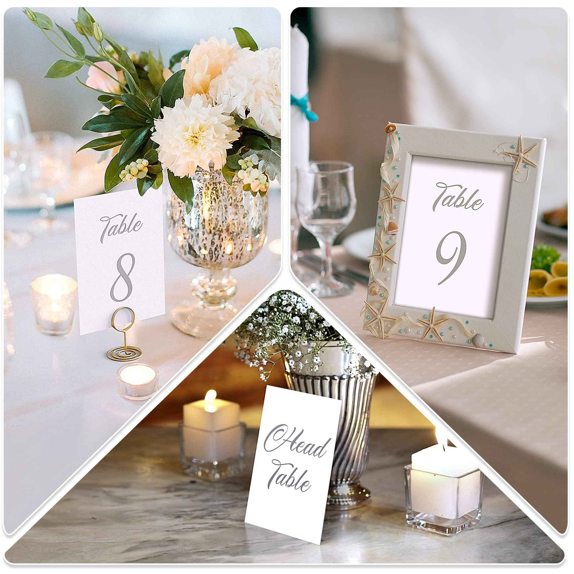 Silver Table Numbers 1 30 for Wedding Reception   Silver Foil Table Number Cards 4x6 in with Head & Gift Table   Restaurant Table Numbers   Wedding Numbers for Tables Card Stock Wedding Table Numbers