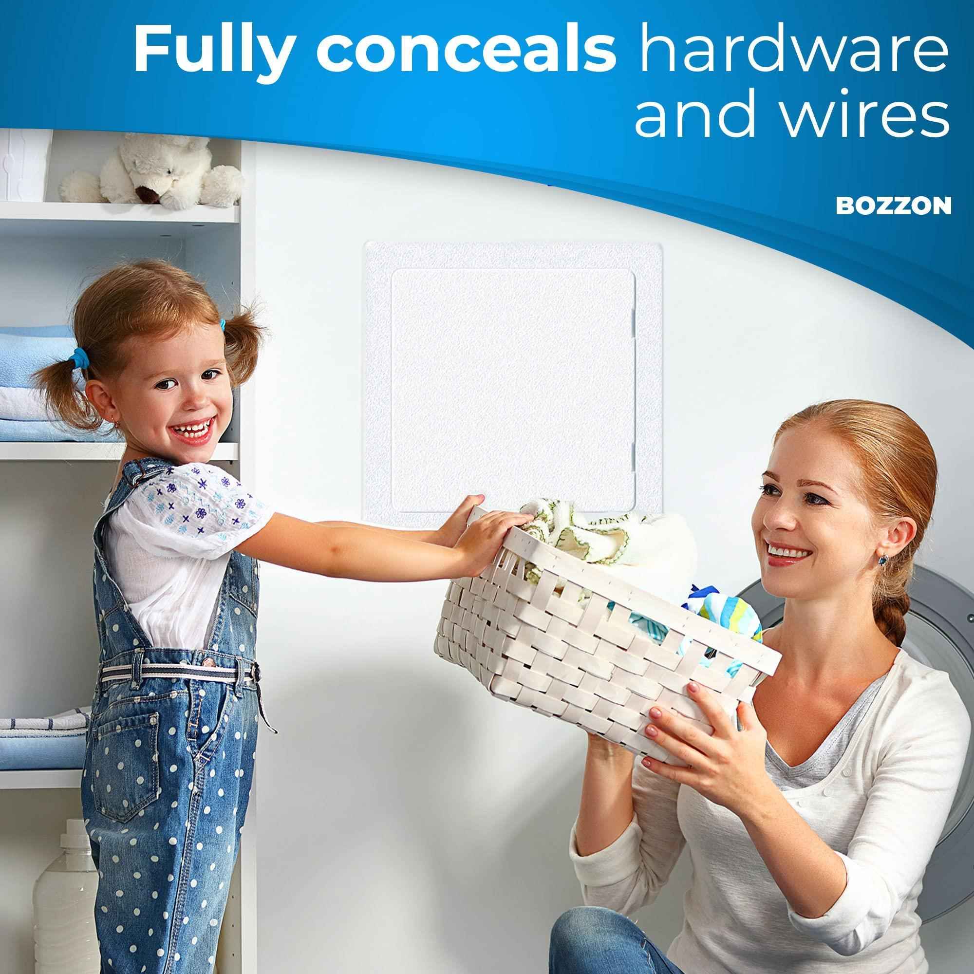 Access Panel for Drywall   14 x 14 inch   Wall Hole Cover   Access Door   Plumbing Access Panel for Drywall   Heavy Durable Plastic White