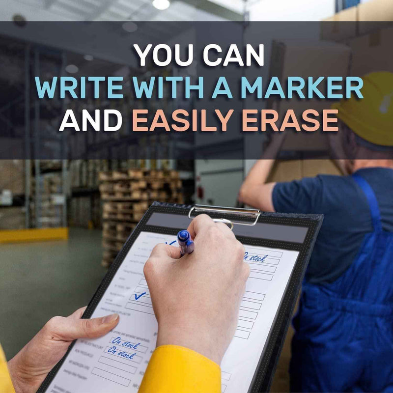 5 Pack Job Ticket Holders 8.5x11 Dry Erase Shop Holder Order Pockets Vinyl Clear Black Sleeves Tickets Folders Jackets