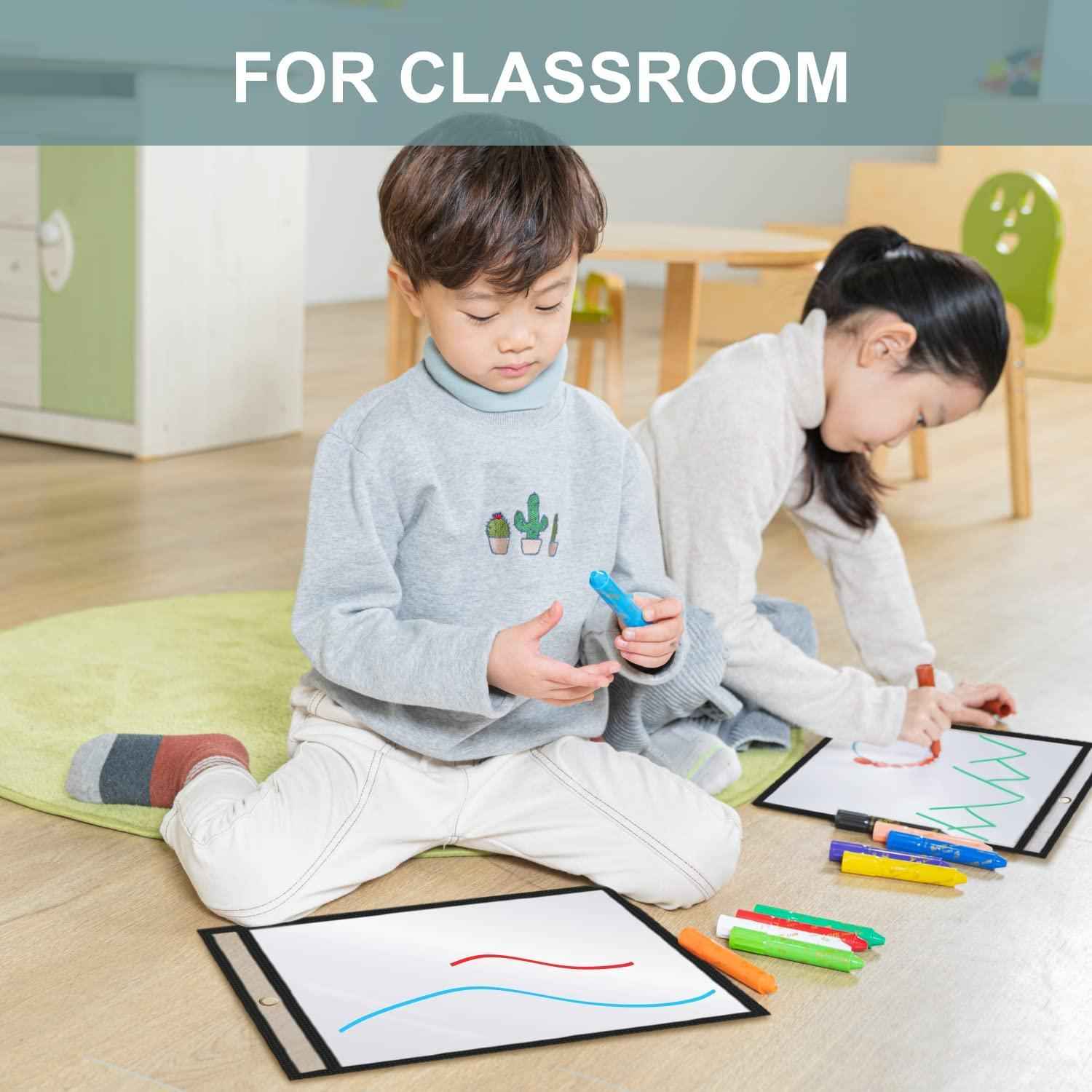 5 Pack Job Ticket Holders 8.5x11 Dry Erase Shop Holder Order Pockets Vinyl Clear Black Sleeves Tickets Folders Jackets