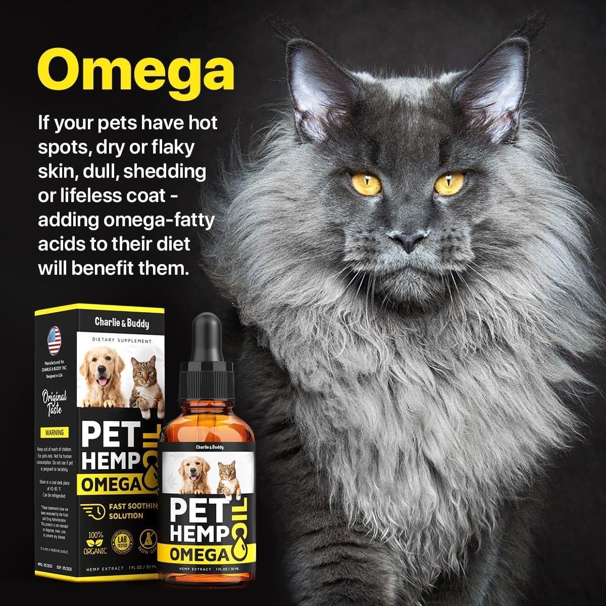 Charlie&Buddy Hеmp and Salmon Oil for Dogs Skin and Coat Hеalth   3 6 9 Omega Pet Hеmp Oil for Dogs and Cats Rich in…