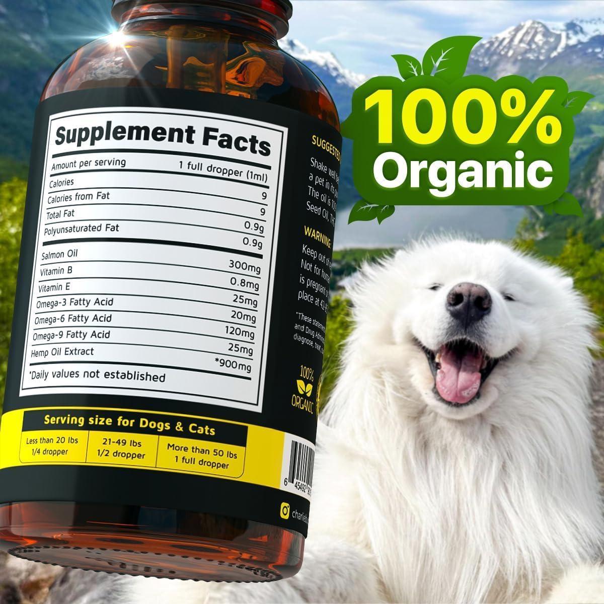 Charlie&Buddy Hеmp and Salmon Oil for Dogs Skin and Coat Hеalth   3 6 9 Omega Pet Hеmp Oil for Dogs and Cats Rich in…