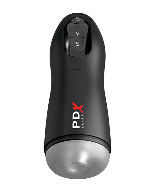 PDX Elite Suck-O-Matic Vibrating Stroker - Frosted/Black - GreatEagleInc