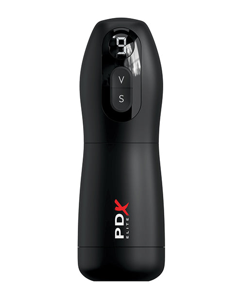 PDX Elite Suck-O-Matic Vibrating Stroker - Frosted/Black - GreatEagleInc