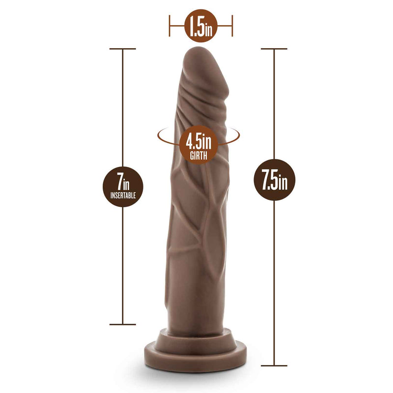 Dr. Skin Silicone - Dr. Carter - 7 Inch Dong With  Suction Cup - Chocolate - GreatEagleInc
