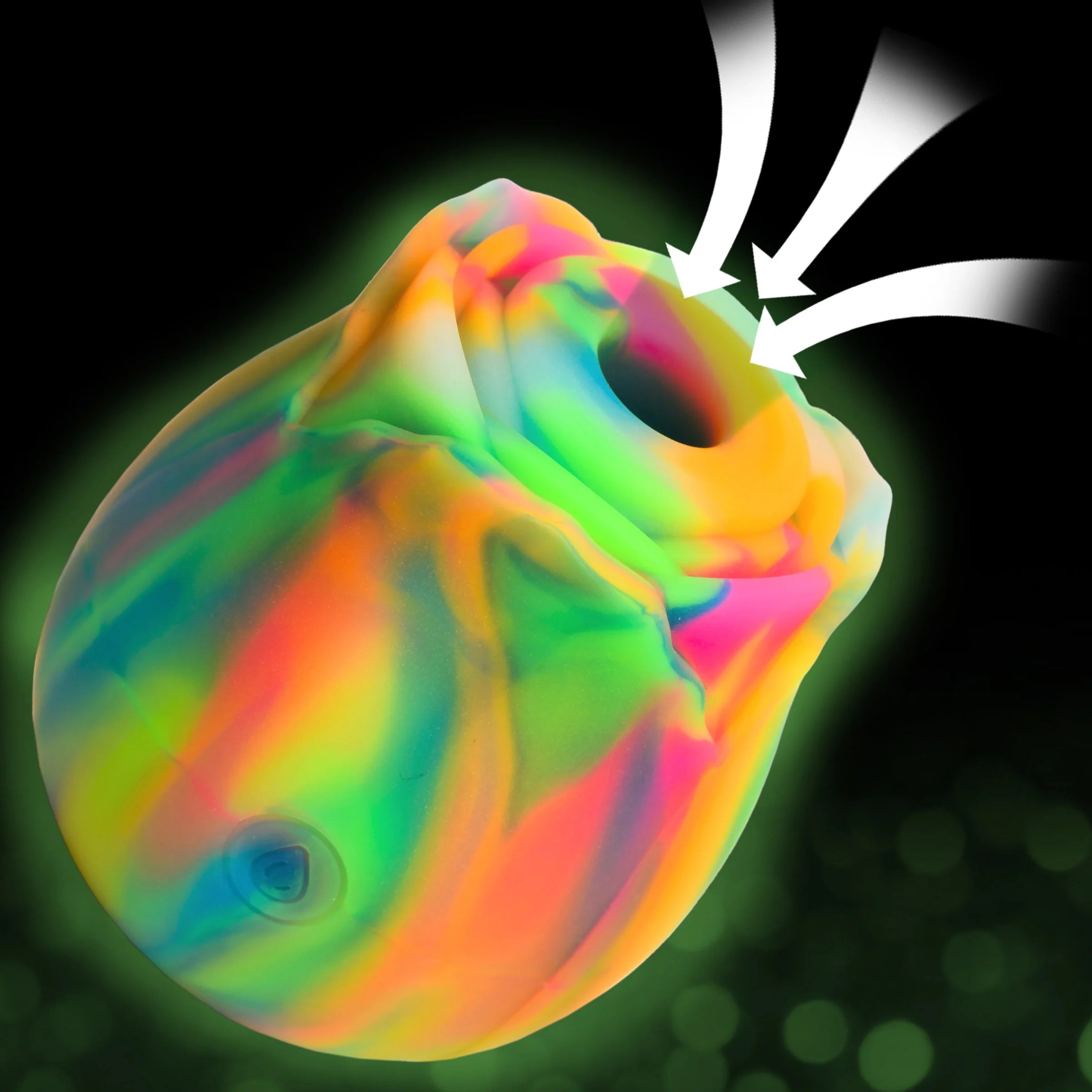 Glow Rose Glow-in-the-Dark Rose Clit Stimulator - Rainbow - GreatEagleInc