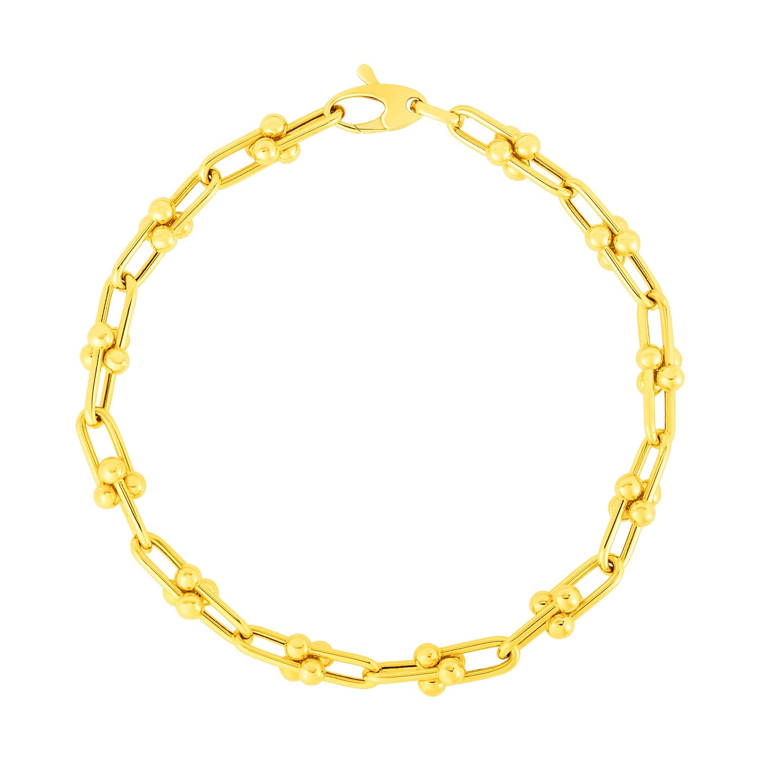 14k Yellow Gold 7 1/2 inch Jax Chain Bracelet - 7.5'' - Apparel & Accessories