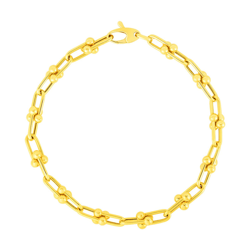 14k Yellow Gold 7 1/2 inch Jax Chain Bracelet - 7.5'' - Apparel & Accessories