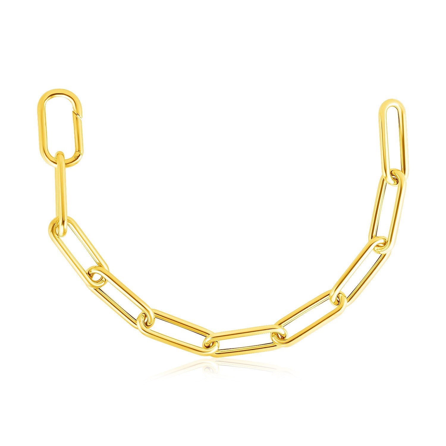 14k Yellow Gold Rounded Paperclip Chain Necklace - 18'' - Apparel & Accessories