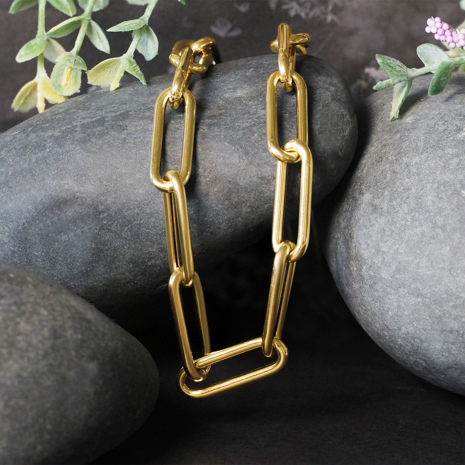 14k Yellow Gold Rounded Paperclip Chain Necklace - 18'' - Apparel & Accessories