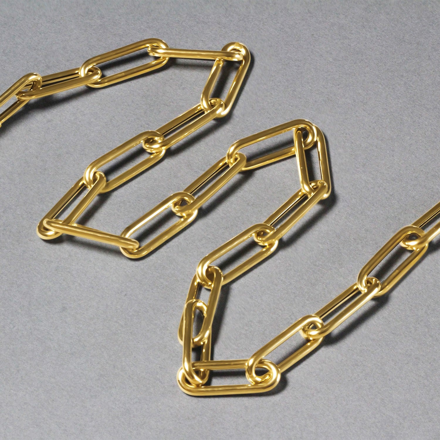 14k Yellow Gold Rounded Paperclip Chain Necklace - 18'' - Apparel & Accessories