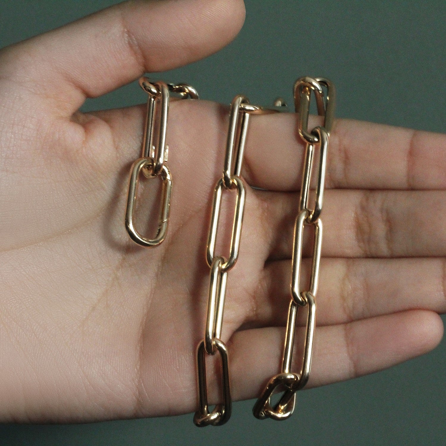 14k Yellow Gold Rounded Paperclip Chain Necklace - 18'' - Apparel & Accessories