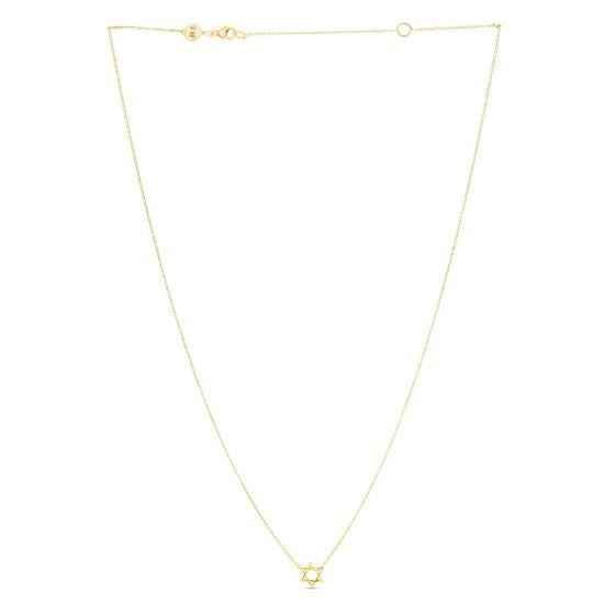 14k Yellow Gold Star of David Necklace