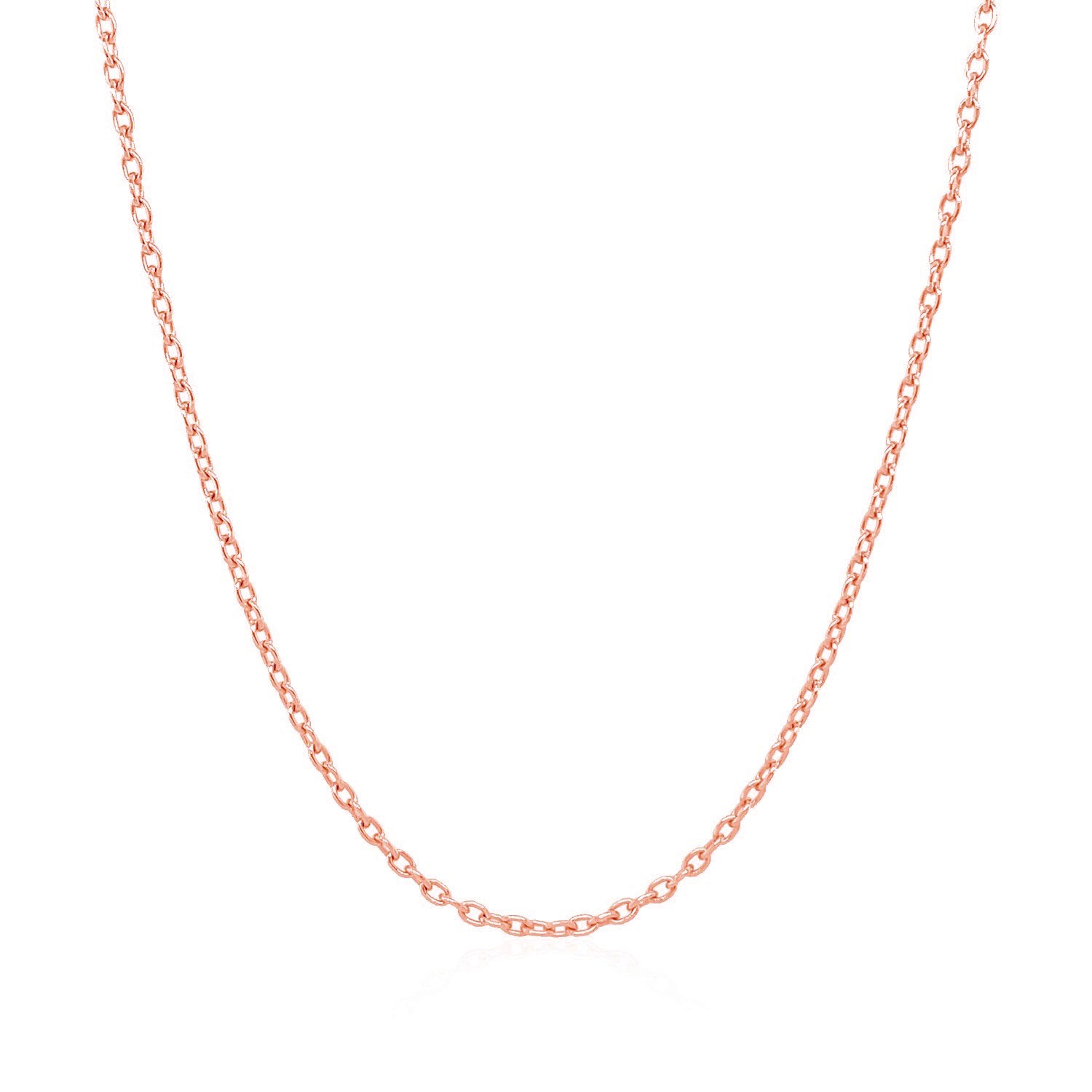 14k Rose Gold Round Cable Link Chain 1.5mm - 18'' - Apparel & Accessories