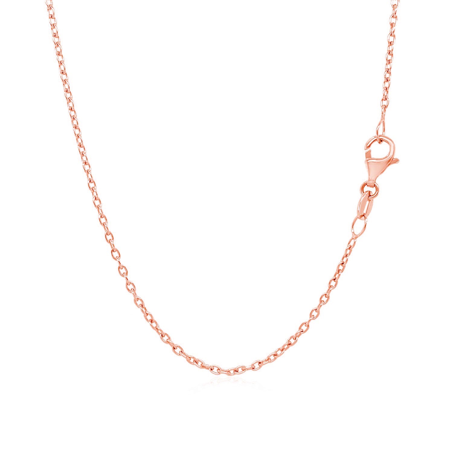 14k Rose Gold Round Cable Link Chain 1.5mm - 18'' - Apparel & Accessories