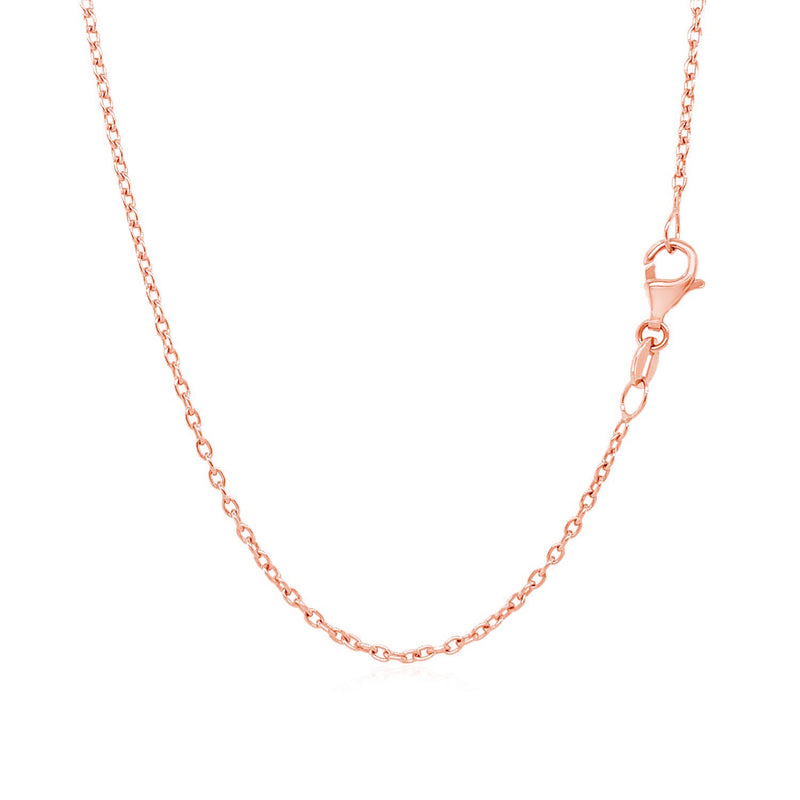 14k Rose Gold Round Cable Link Chain 1.5mm - 18'' - Apparel & Accessories