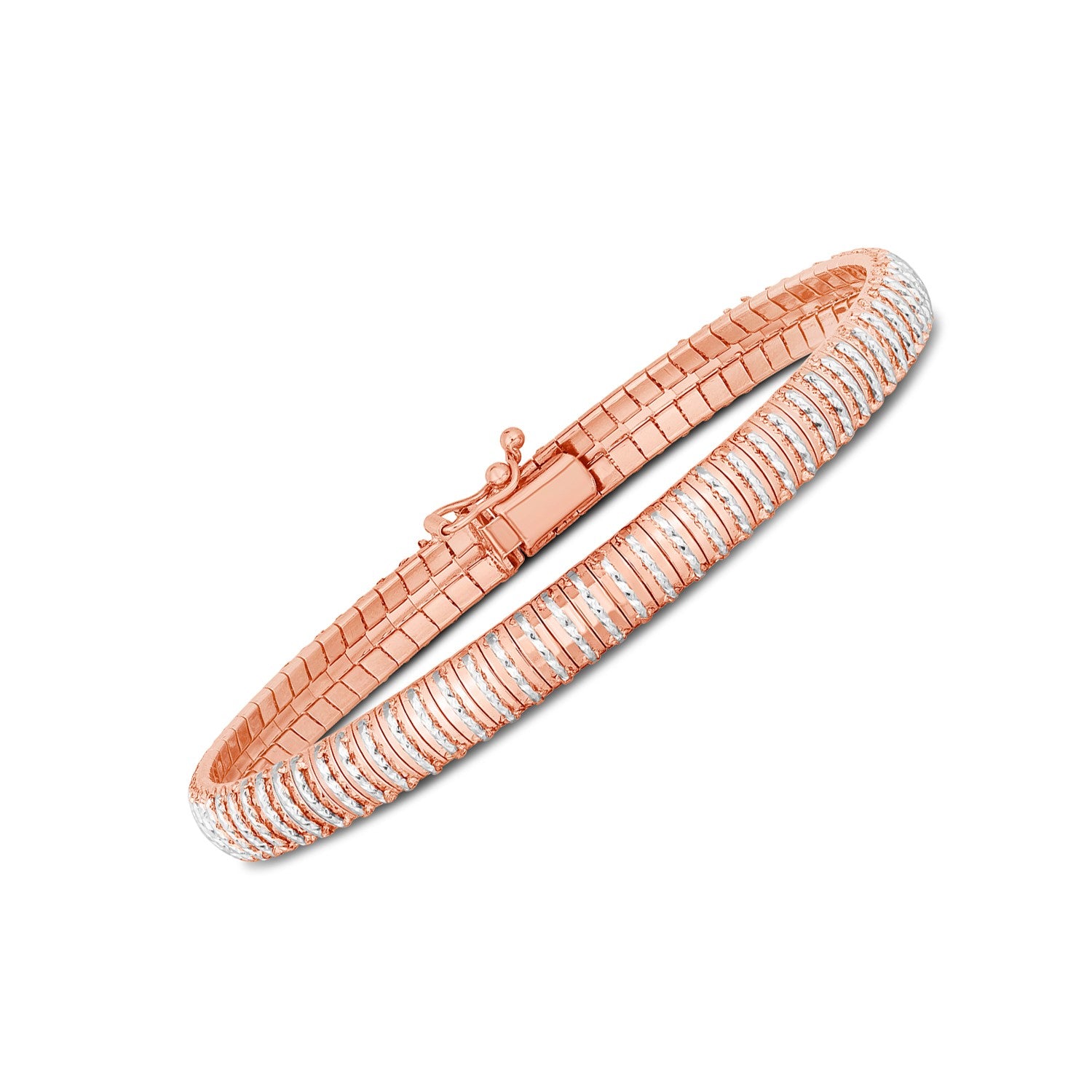 14k Rose Gold Diamante Flex Bracelet - 7'' - Apparel & Accessories