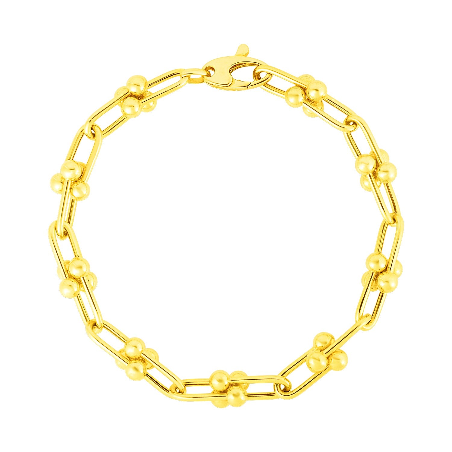 14k Yellow Gold 7 1/2 inch Jax Chain Bracelet - 7.5'' - Apparel & Accessories