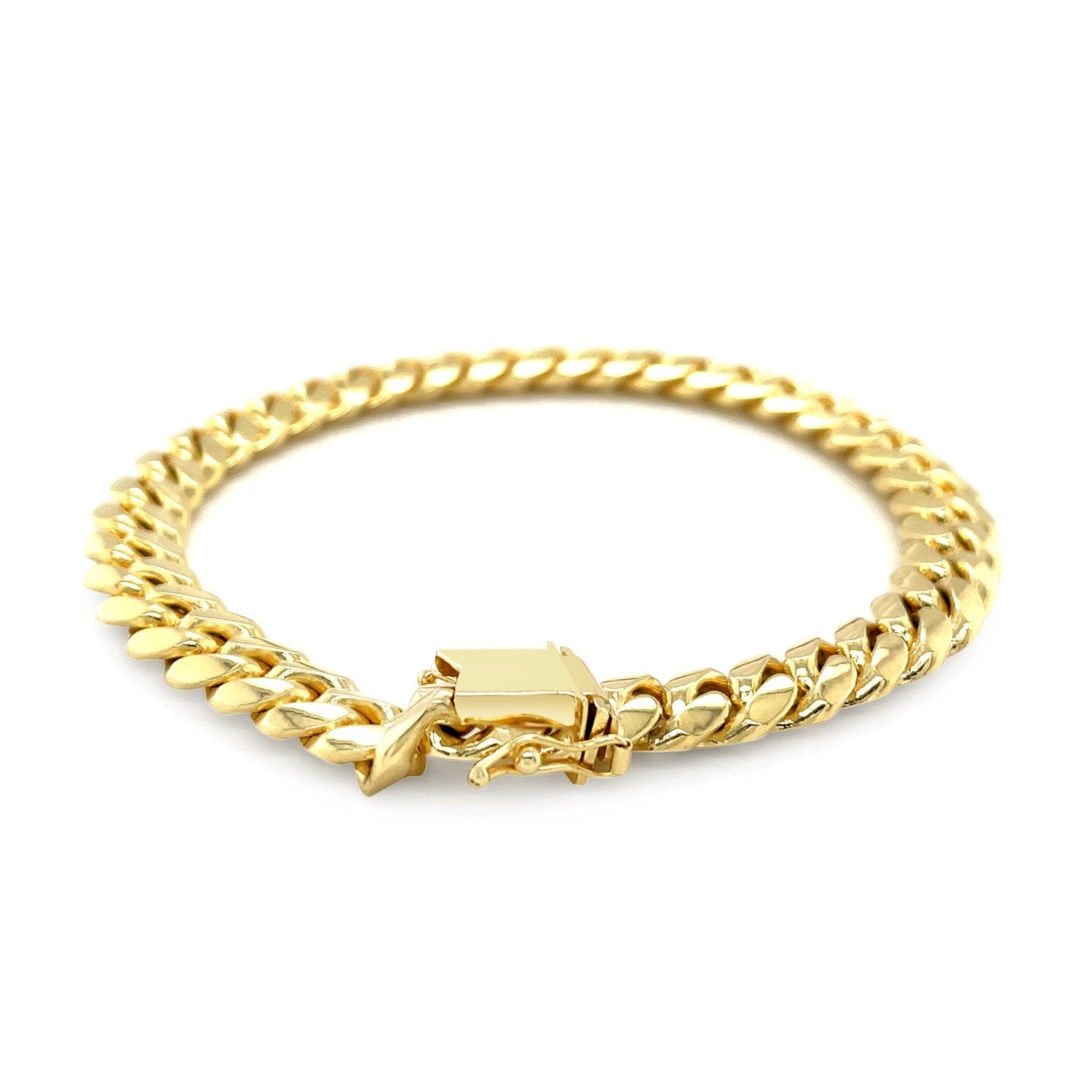 8.2mm 10k Yellow Gold Classic Miami Cuban Solid Bracelet - 8.5'' - Apparel & Accessories
