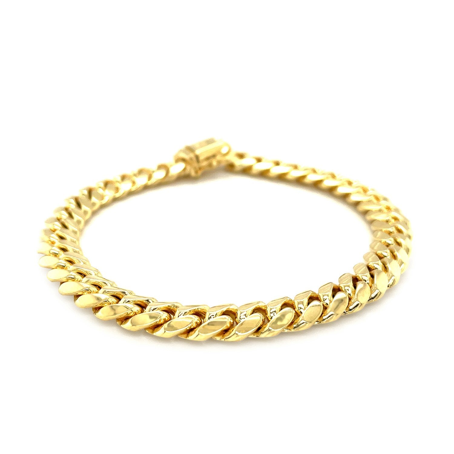 8.2mm 10k Yellow Gold Classic Miami Cuban Solid Bracelet - 8.5'' - Apparel & Accessories
